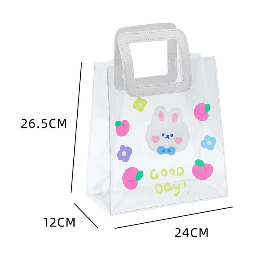 Women's Medium PVC Animal Letter Elegant Streetwear Square Open Jelly Bag