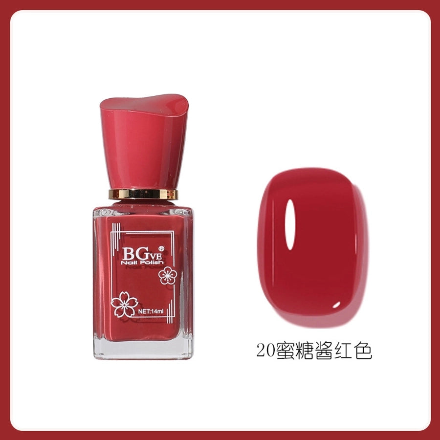 Bgve Nail Polish Long-lasting Quick-drying Transparent Nude Color Jelly Pink   Whitening Oil-based Nail Polish