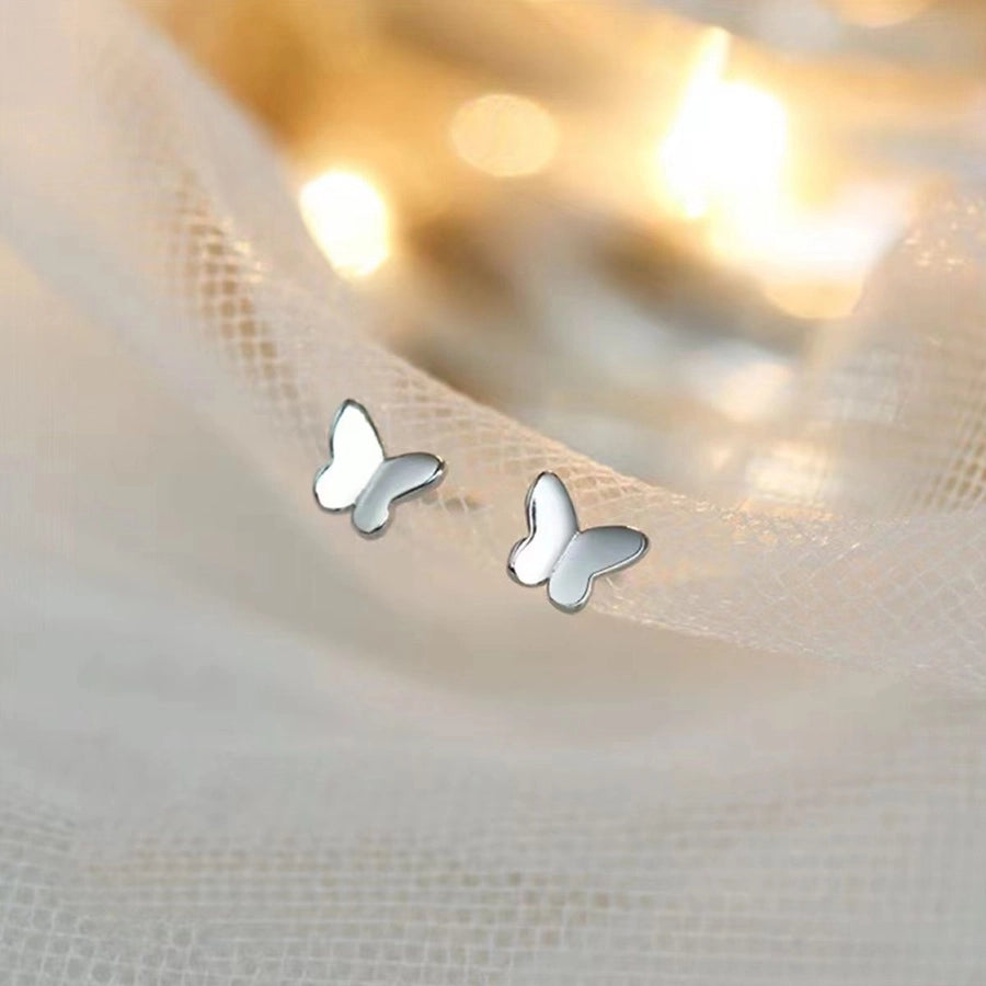 1 Pair Simple Style Butterfly Plating 304 Stainless Steel 18K Gold Plated Ear Studs - CEJEW