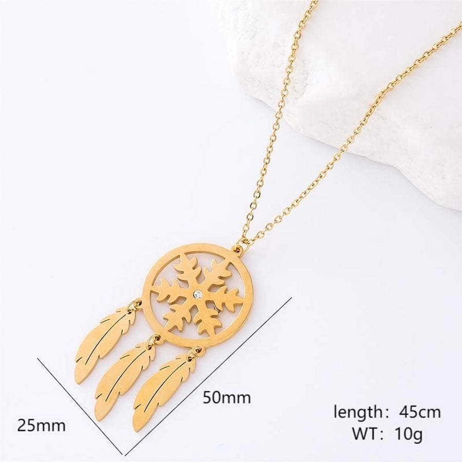 Jewelry Vintage Style Dreamcatcher 304 Stainless Steel Pendant Necklace