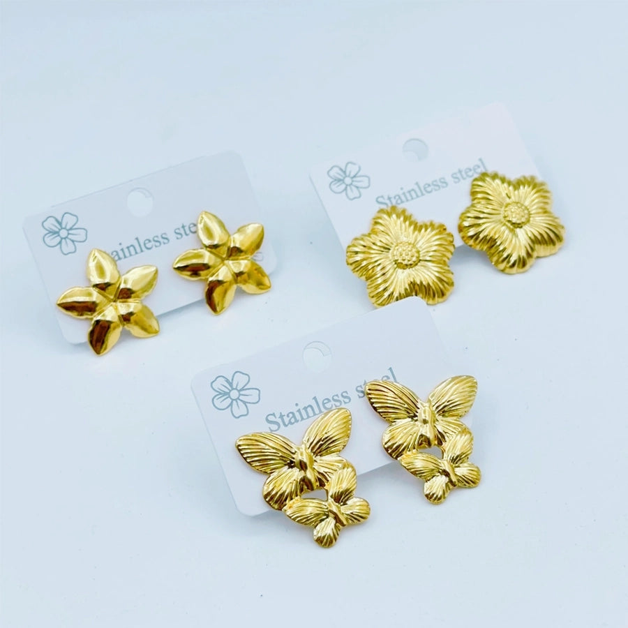 1 Pair Sweet Simple Style Butterfly Bow Knot 304 Stainless Steel Ear Studs