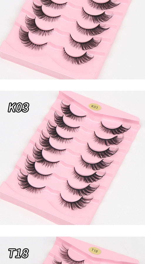 Fox System Slanting False Eyelashes Soft Comfortable Natural Dense European Style One-piece Black Stem False Eyelashes