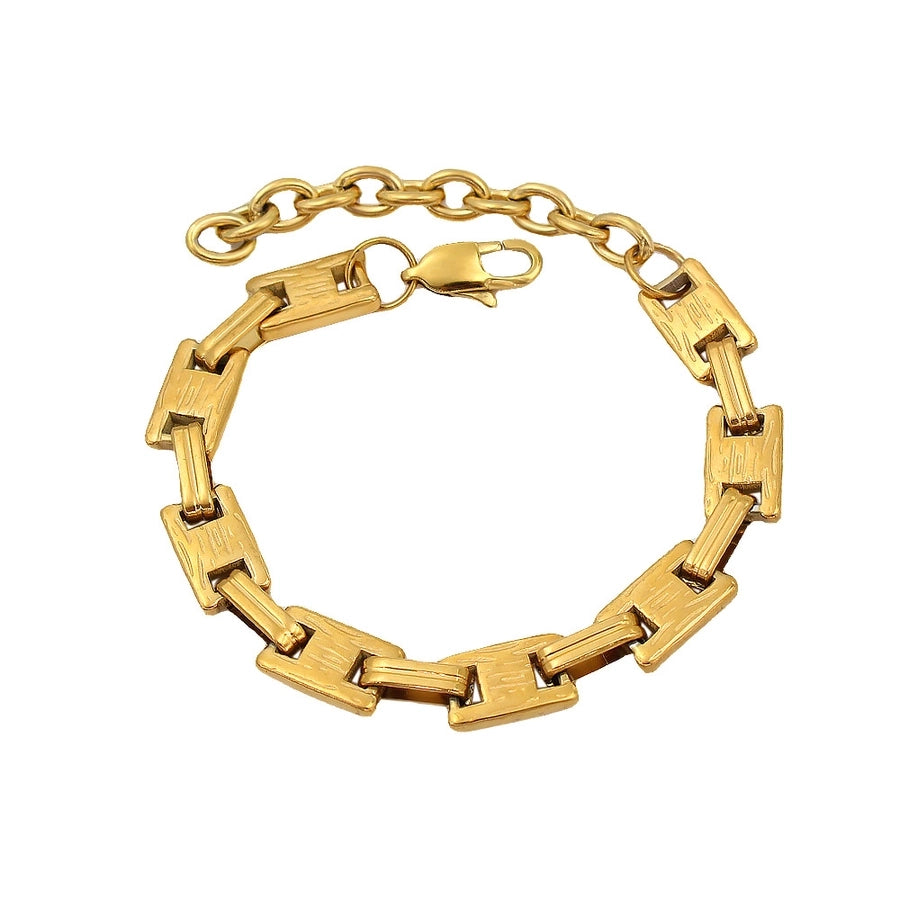 Jewelry Hip-Hop Retro Solid Color 304 Stainless Steel 18K Gold Plated Stainless Steel Jewelry Sets