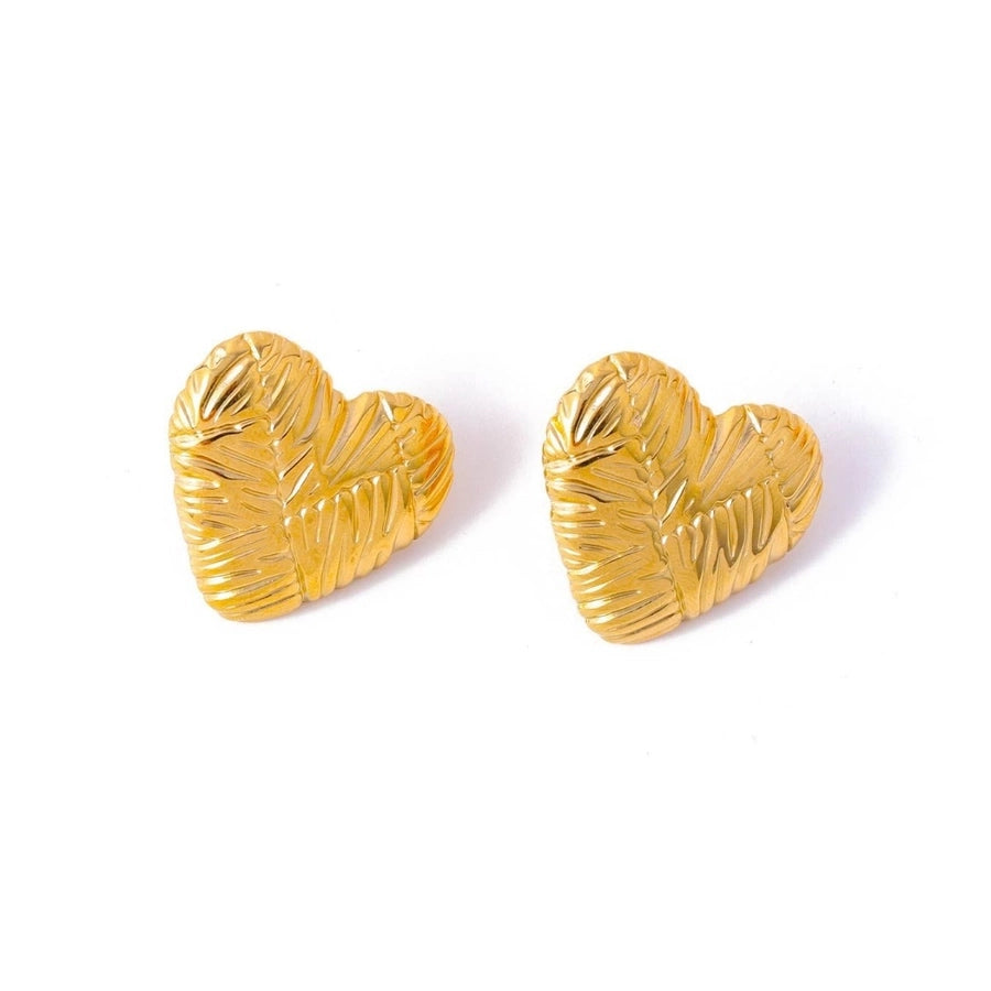 1 Pair Streetwear Geometric Heart Shape 304 Stainless Steel 18K Gold Plated Earrings