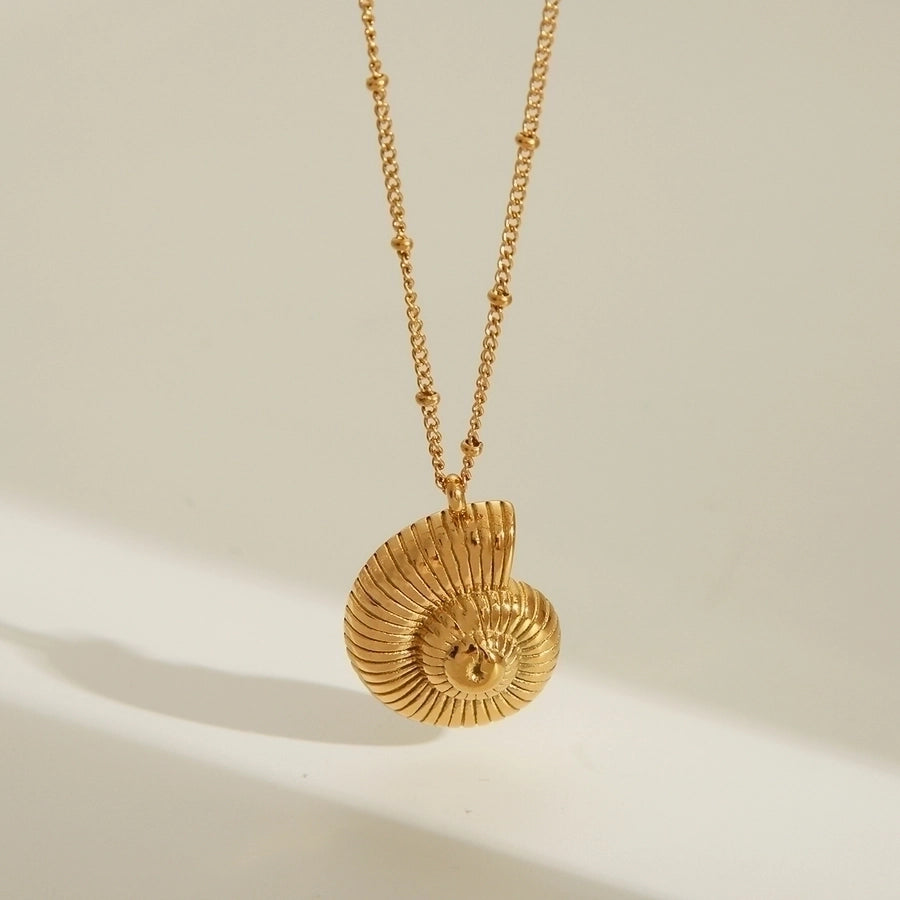 Jewelry Exaggerated French Style Spiral Stripe 304 Stainless Steel 18K Gold Plated Pendant Necklace