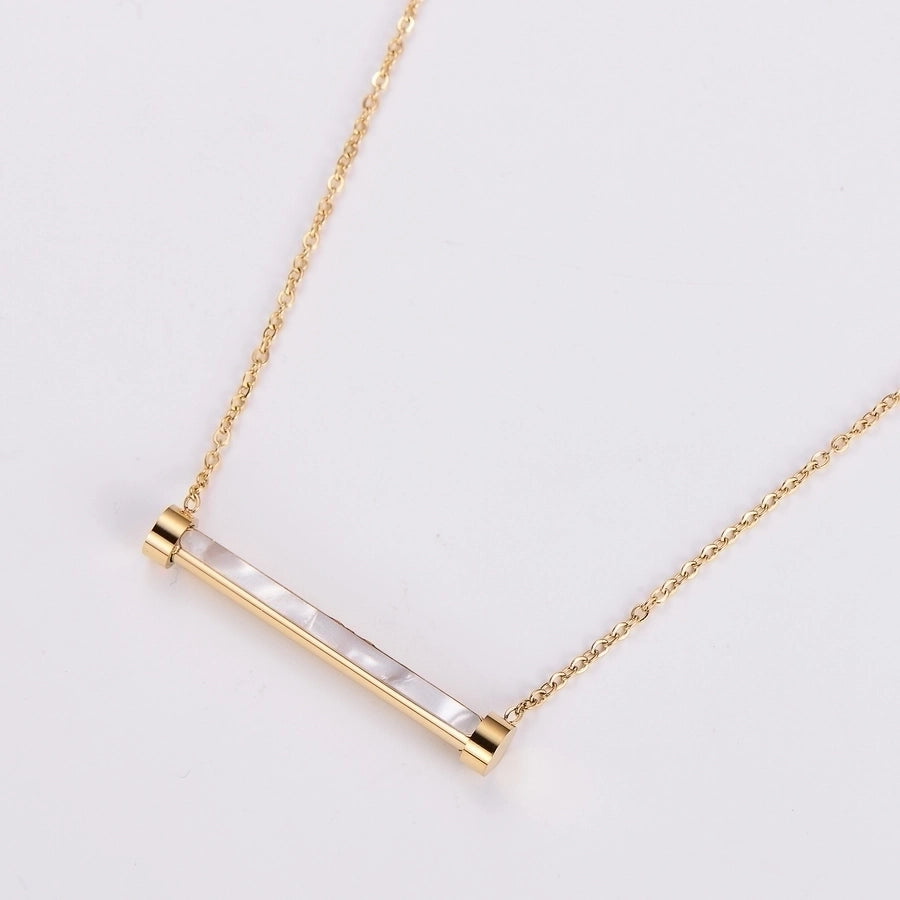 304 Stainless Steel 18K Gold Plated Rose Gold Plated Casual Inlay Solid Color Acrylic Pendant Necklace