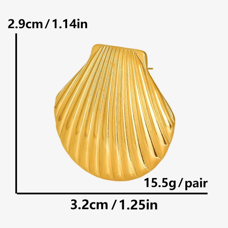 1 Pair Casual Simple Style Streetwear Shell Irregular Plating 304 Stainless Steel Ear Studs