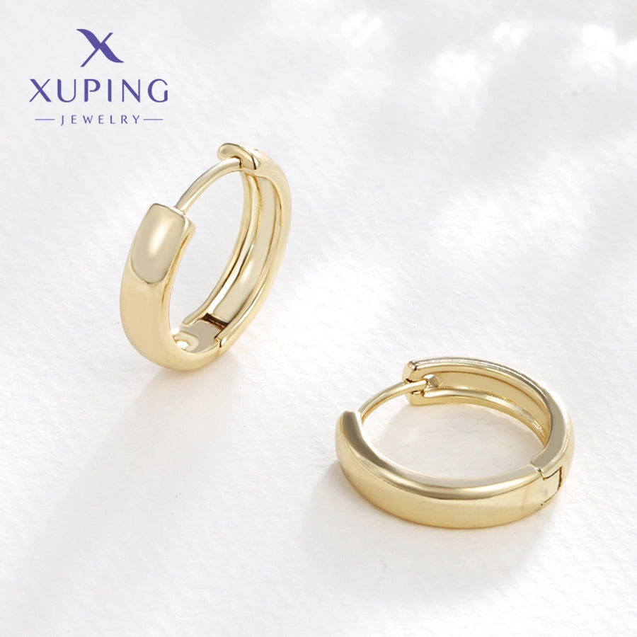 1 Pair Elegant Simple Style Streetwear Round Plating Copper 18K Gold Plated Copper Earrings