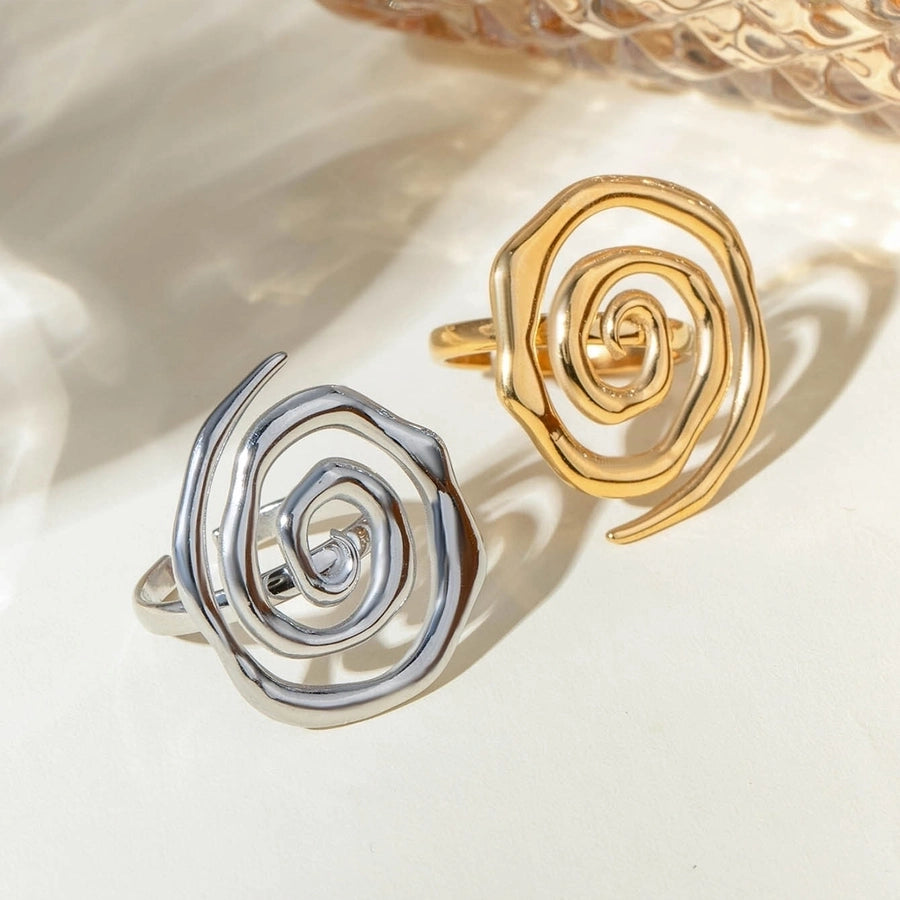 1 Pair Simple Style Classic Style Spiral Plating 304 Stainless Steel 18K Gold Plated Ear Studs