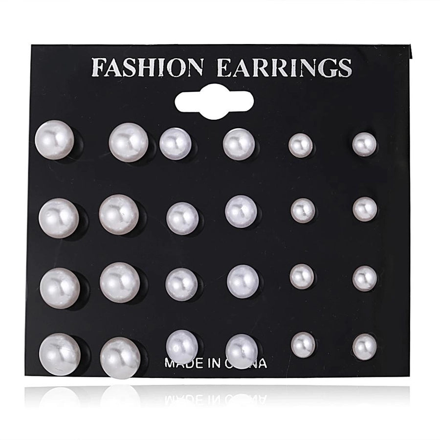 Vintage Style Geometric Inlaid Pearls Alloy No Inlaid Earring Sets