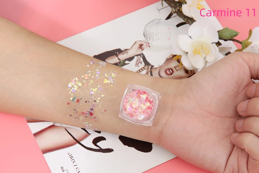 Colorful Glitter Glossy Sequin Nail Art Eye Makeup No Glue Needed Lolita Cosplay Performance Makeup Internet Celebrity Style