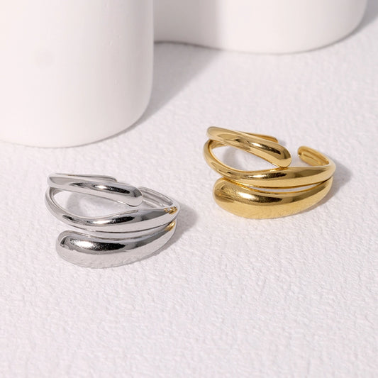 Jewelry IG Style Modern Style Simple Style Geometric 304 Stainless Steel 18K Gold Plated Open Rings