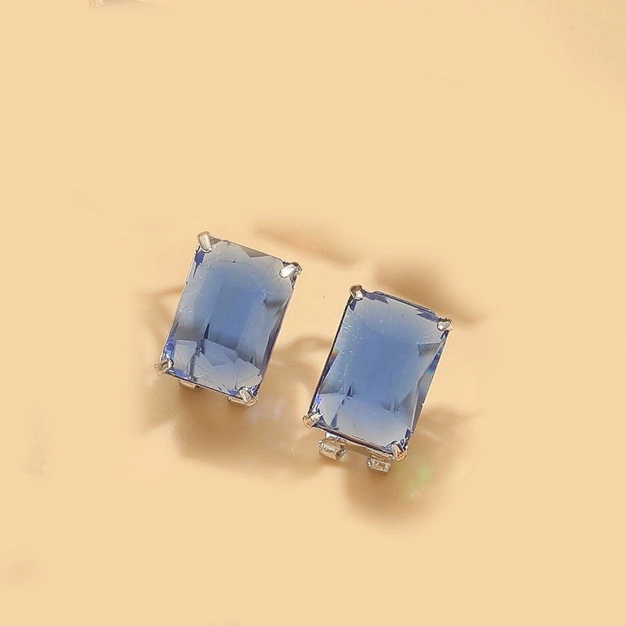 1 Pair Vintage Style Simple Style Commute Square Inlay Copper Zircon 14K Gold Plated Ear Studs