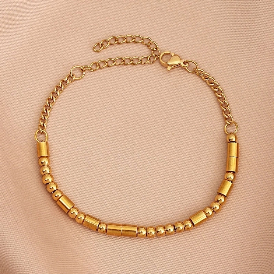 Simple Style Classic Style Geometric 304 Stainless Steel 18K Gold Plated Bracelets In Bulk