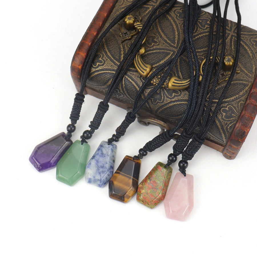 ethnic style water droplets natural stone crystal agate pendant necklace 1 piece