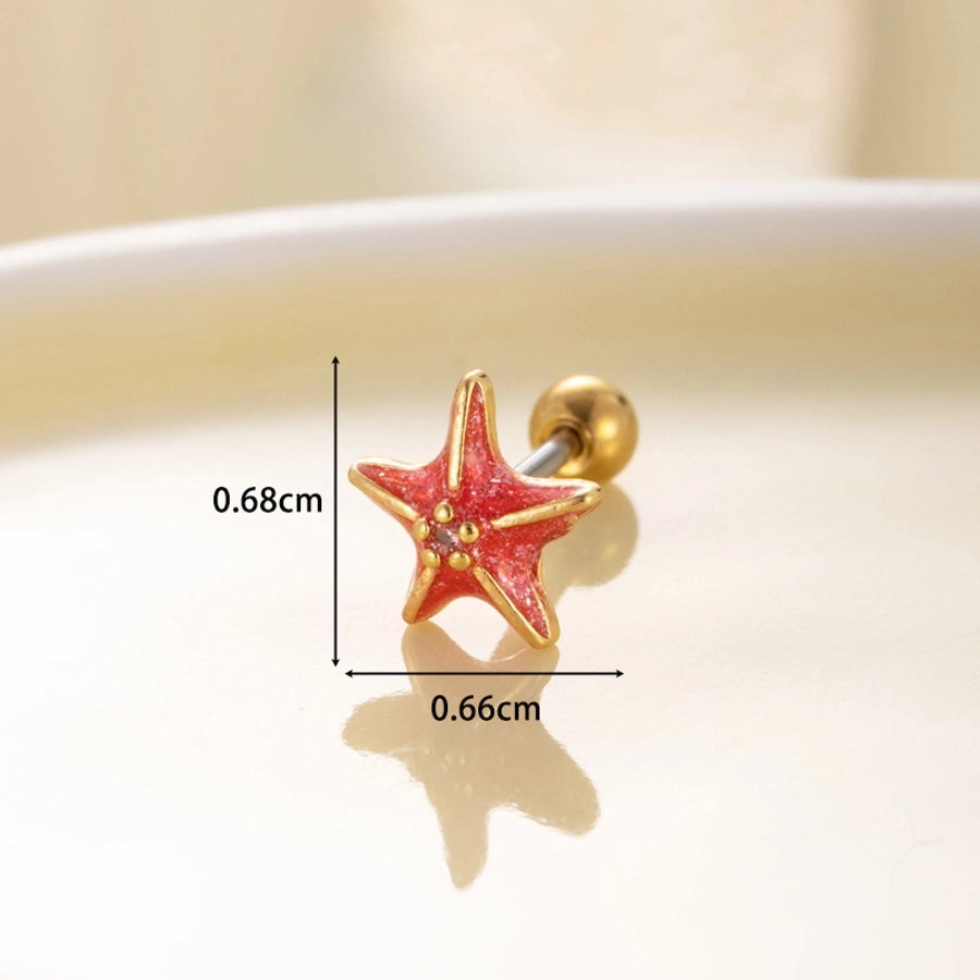 1 Piece Casual Classic Style Starfish Copper Copper Earrings