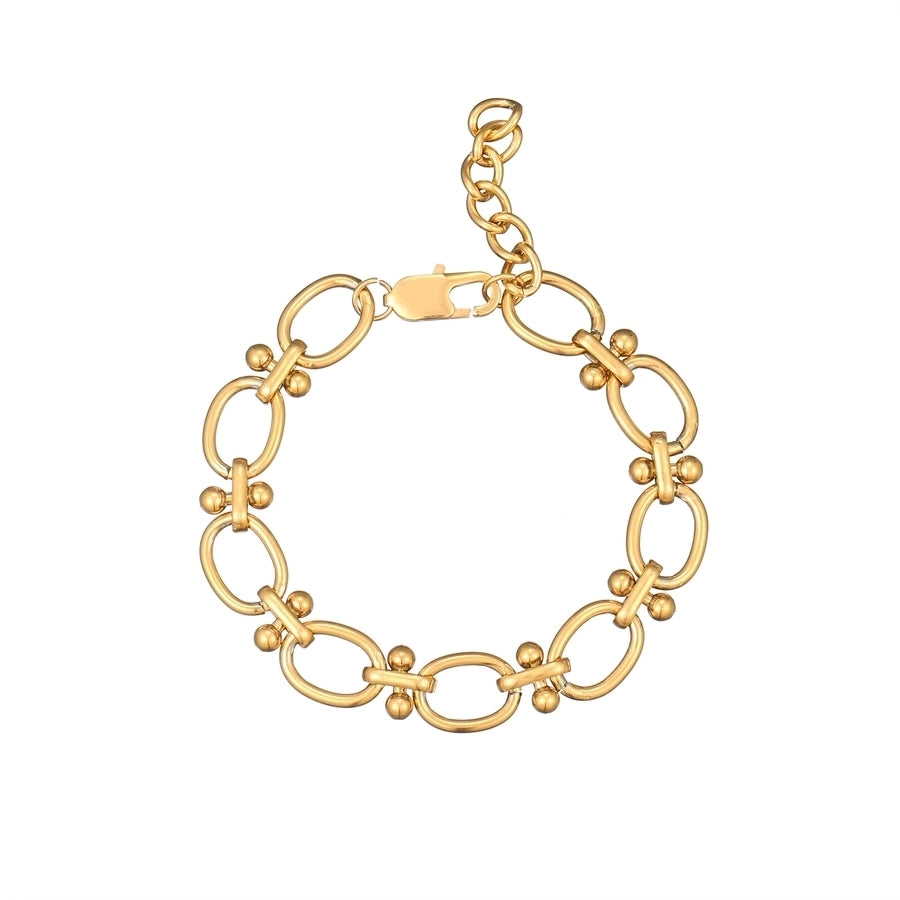 Jewelry Simple Style Classic Style Streetwear Solid Color 304 Stainless Steel Gold Plated Bracelets Necklace