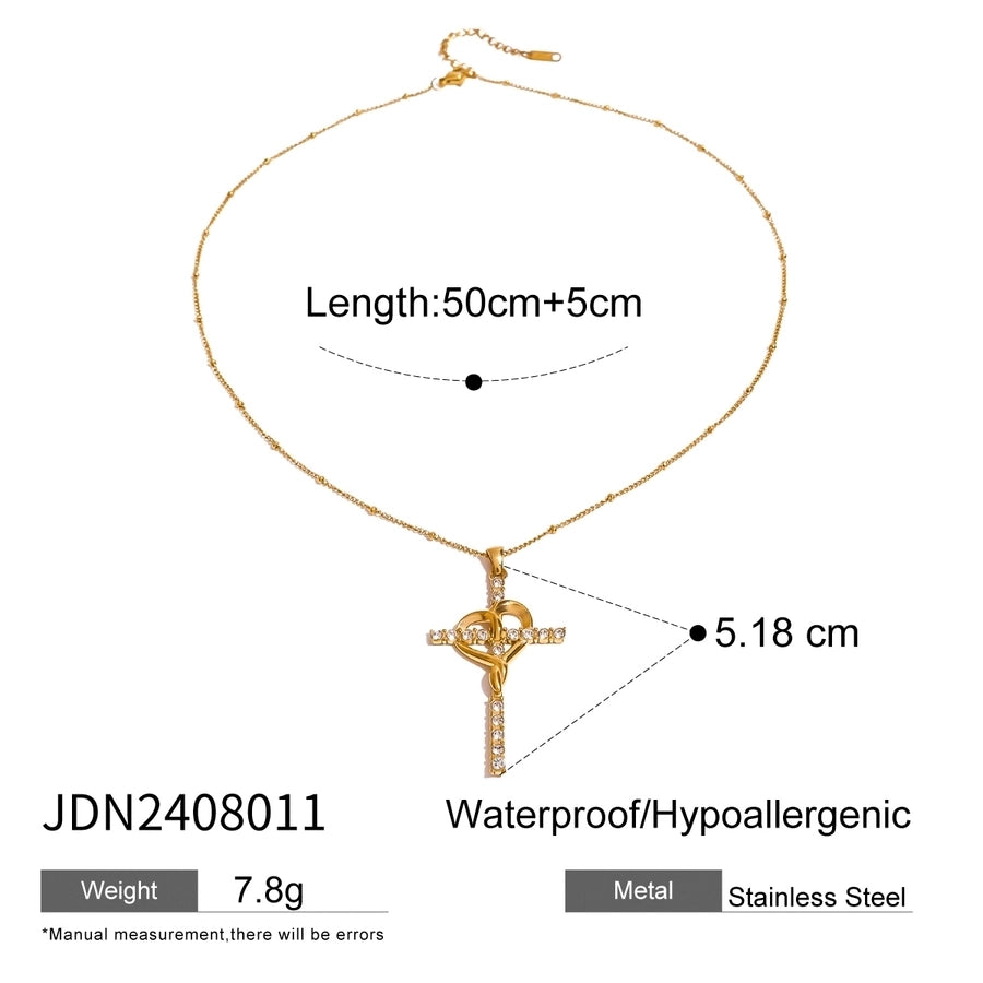 Jewelry Simple Style Classic Style Cross 304 Stainless Steel Stainless Steel Necklaces