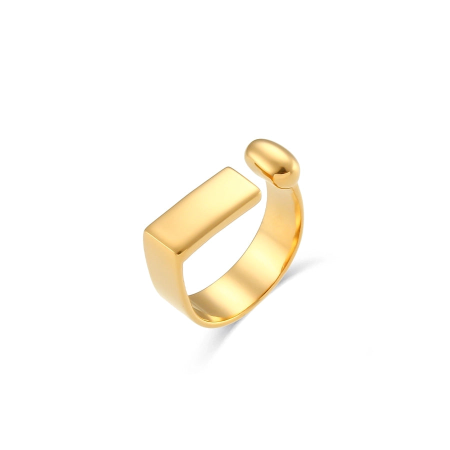 Jewelry Simple Style Solid Color 304 Stainless Steel 18K Gold Plated Plating Rings