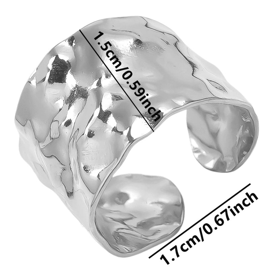 Jewelry IG Style French Style Geometric 304 Stainless Steel 18K Gold Plated Irregular Polishing Open Rings