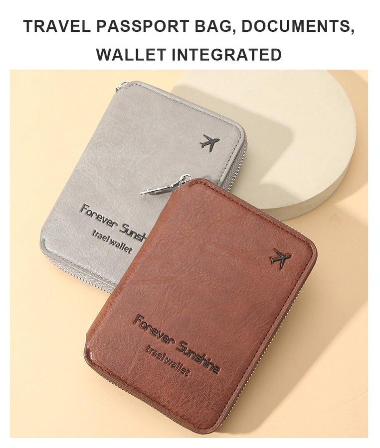 Unisex Solid Color Pu Leather Zipper Card Holders