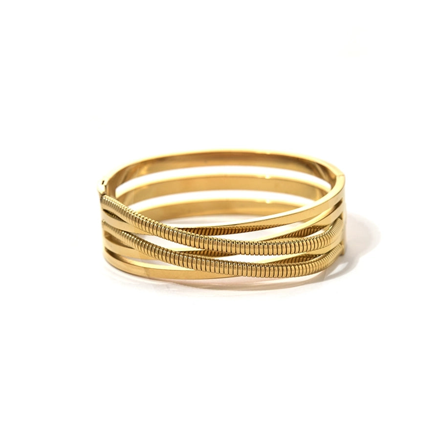 Simple Style Streetwear Cool Style Round Solid Color 304 Stainless Steel 14K Gold Plated Bangle In Bulk