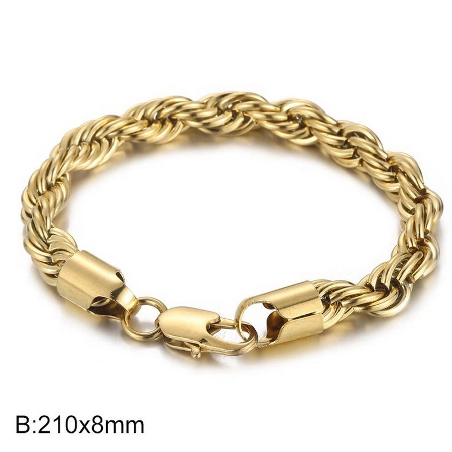 Elegant Simple Style Streetwear Twist 304 Stainless Steel 18K Gold Plated Unisex Bracelets