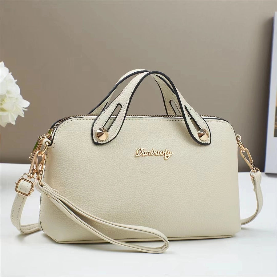 Women's Small PU Solid Color Streetwear Square Zipper Square Bag