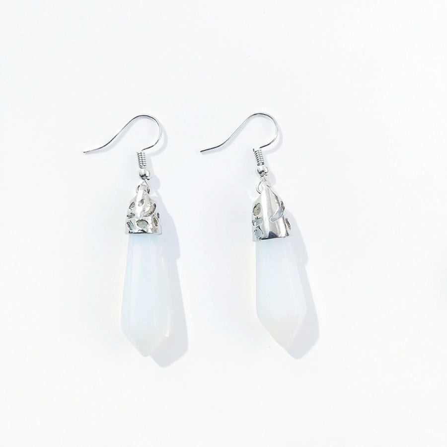 ethnic style water droplets stone drop earrings 1 pair