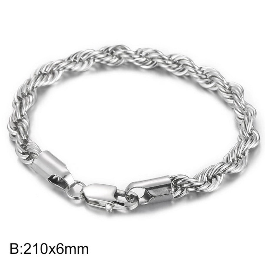 Elegant Simple Style Streetwear Twist 304 Stainless Steel 18K Gold Plated Unisex Bracelets