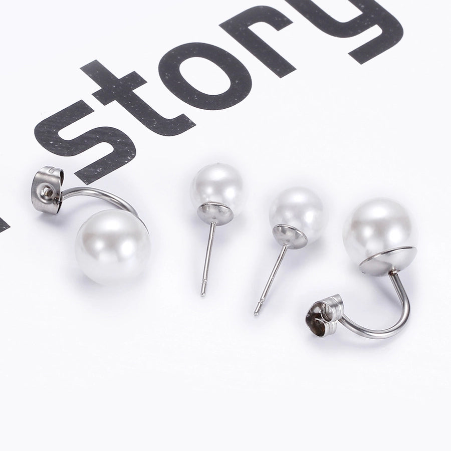 1 Pair Simple Style Geometric Titanium Steel Ear Studs