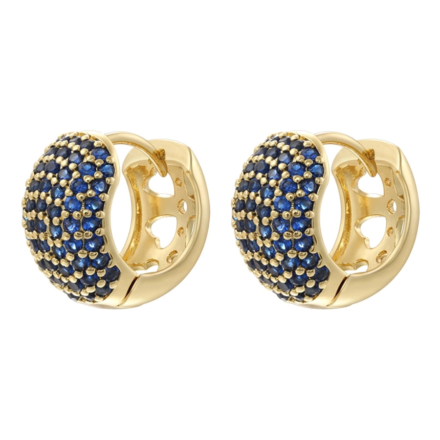 1 Pair Elegant Round Plating Inlay Copper Zircon 18K Gold Plated Earrings