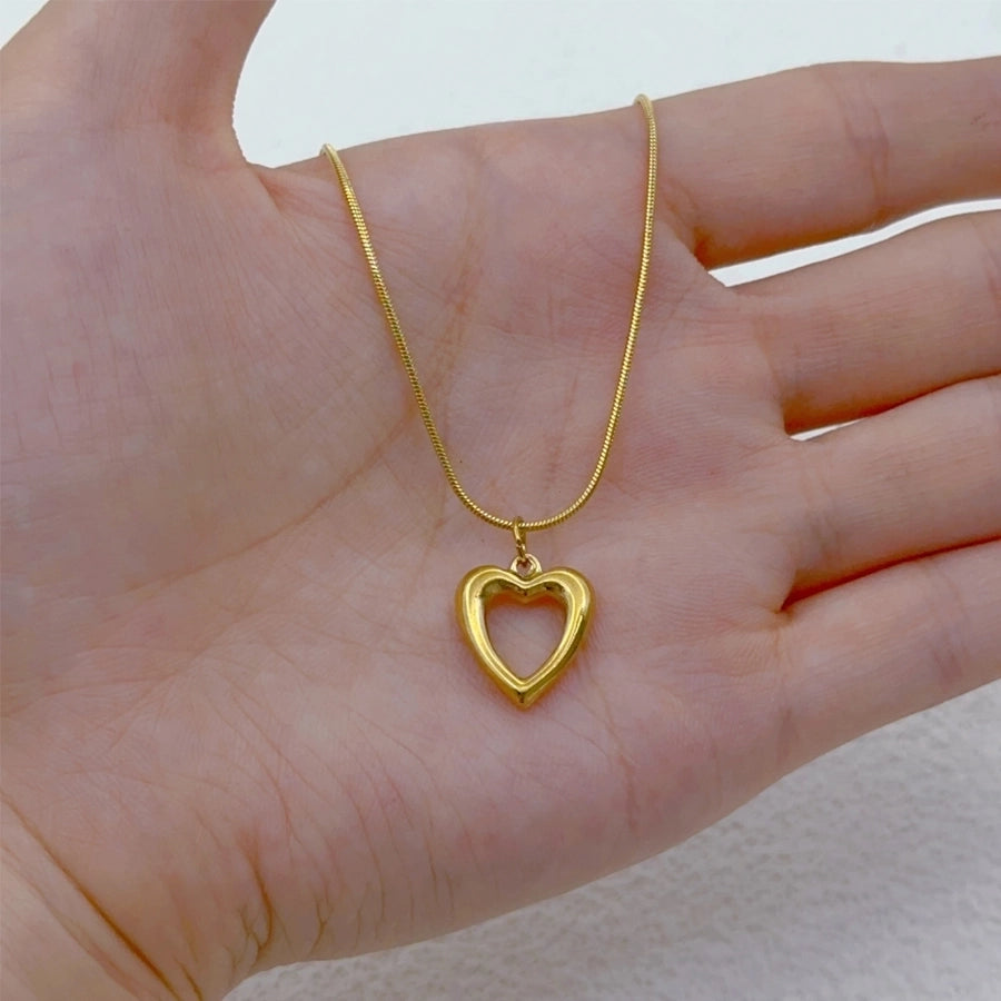 Jewelry Casual Vacation Classic Style Dolphin Heart Shape 304 Stainless Steel Pendant Necklace