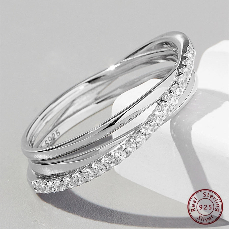 925 Sterling Silver Zircon Geometric Rings