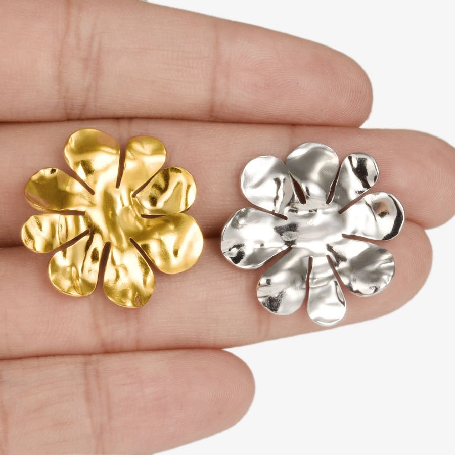 1 Pair IG Style Simple Style Flower Plating 304 Stainless Steel Ear Studs