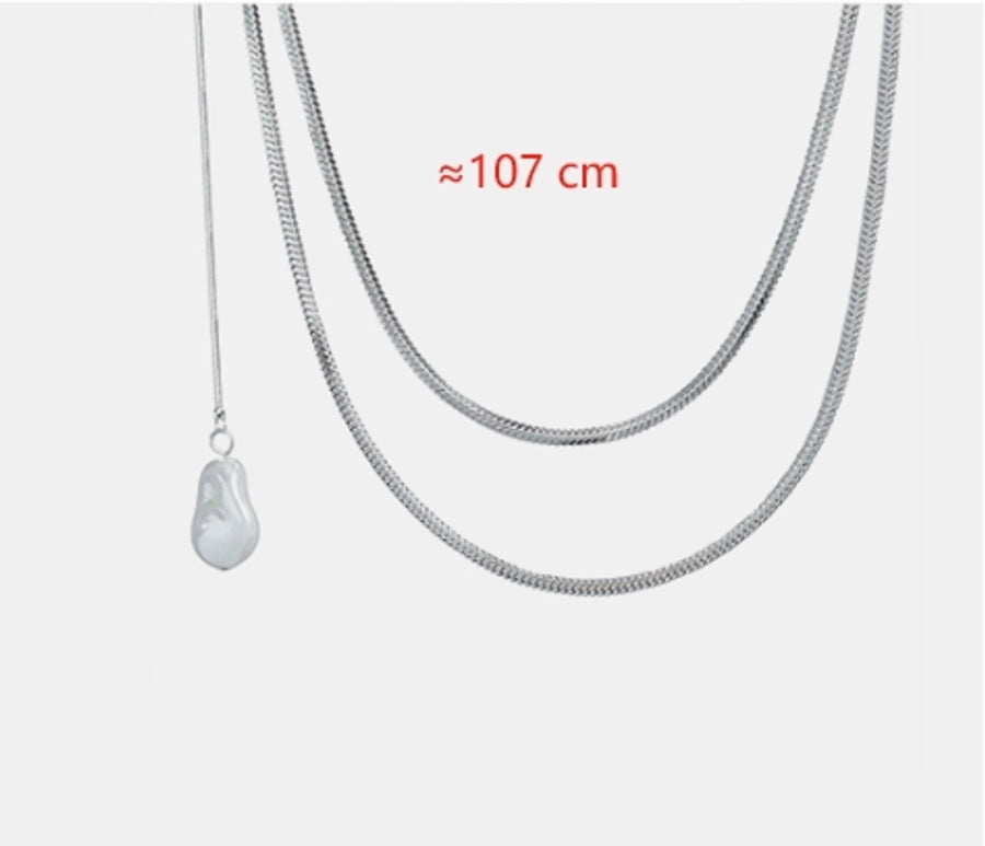 Jewelry Casual Simple Style Pearl 304 Stainless Steel Titanium Steel Plating Layered Necklaces - CEJEW