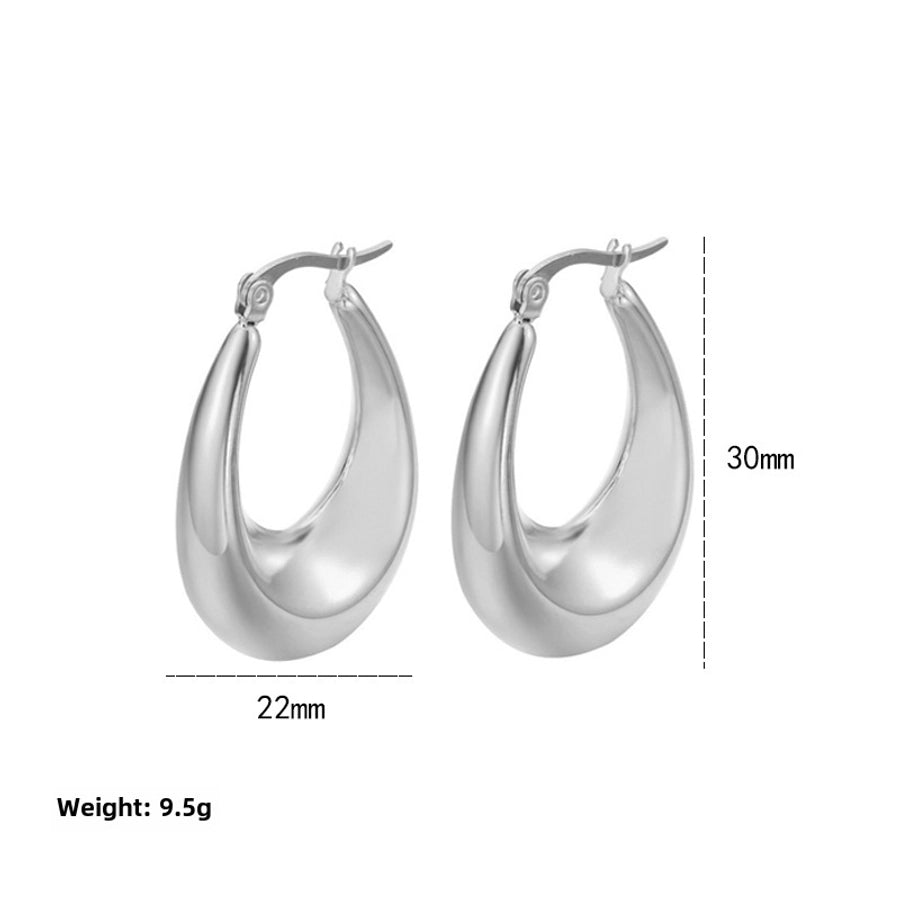 style titanium steel hollow earrings vacuum electroplating 18K real gold stainless steel Women's Light earrings simple earrings - CEJEW