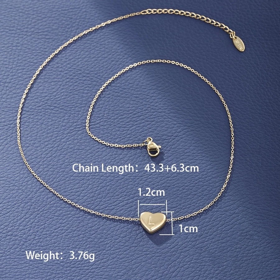 Jewelry XUPING Simple Style Commute Letter Heart Shape 304 Stainless Steel 18K Gold Plated Necklace