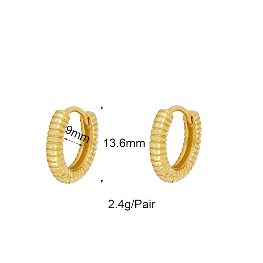 1 Pair Retro Simple Style Geometric Inlay Copper Zircon Gold Plated Ear Cuffs Earrings Ear Studs