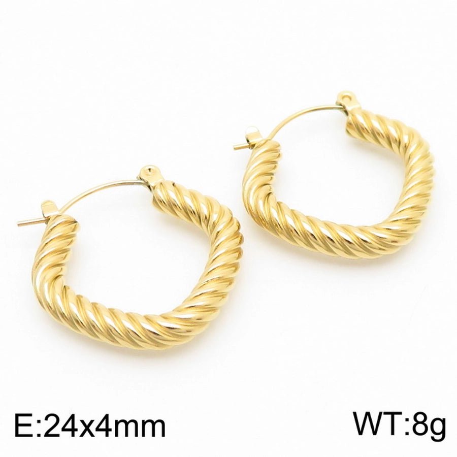 1 Pair Simple Style Geometric 304 Stainless Steel 18K Gold Plated Earrings