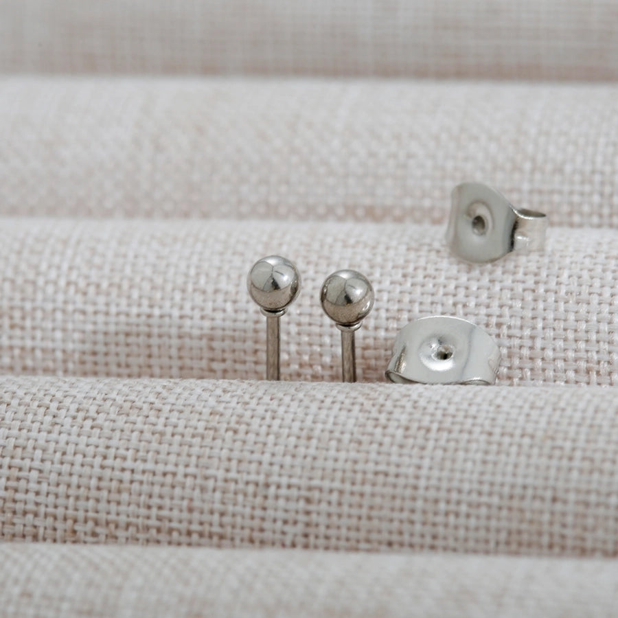 1 Pair Basic Ball 304 Stainless Steel Ear Studs