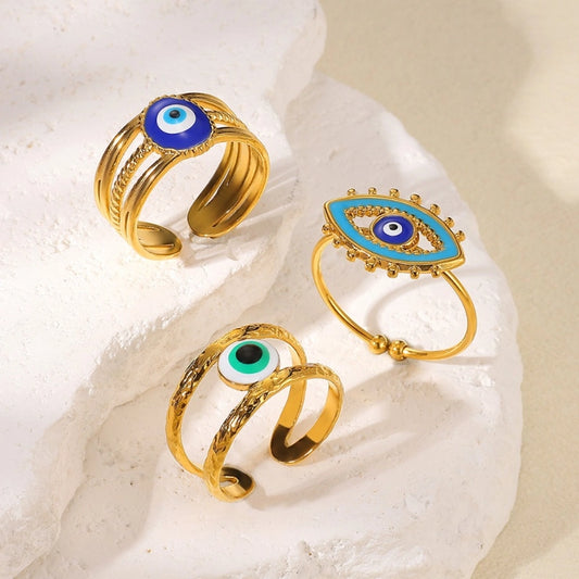 Jewelry Classical Retro Eye 304 Stainless Steel Open Rings