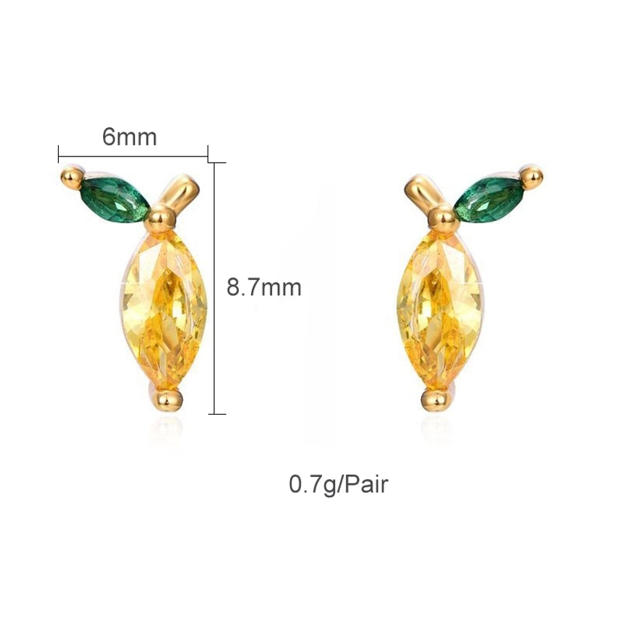 1 pair sweet simple style flower plating inlay copper zircon gold plated ear studs