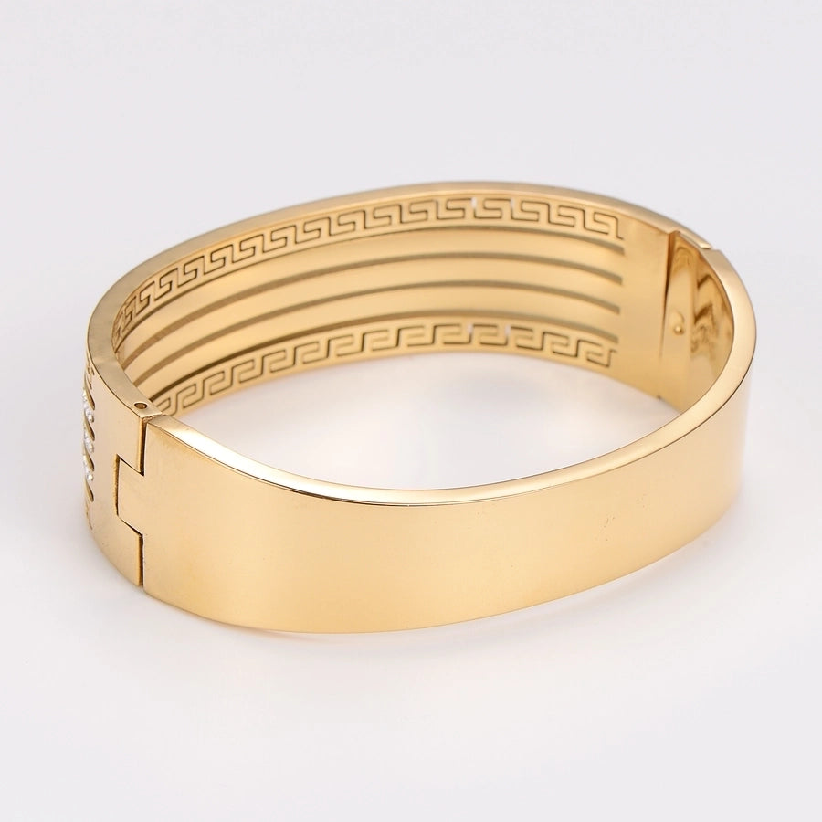 Simple Style Classic Style Geometric 304 Stainless Steel 18K Gold Plated Rhinestones Stainless Steel Bracelets In Bulk