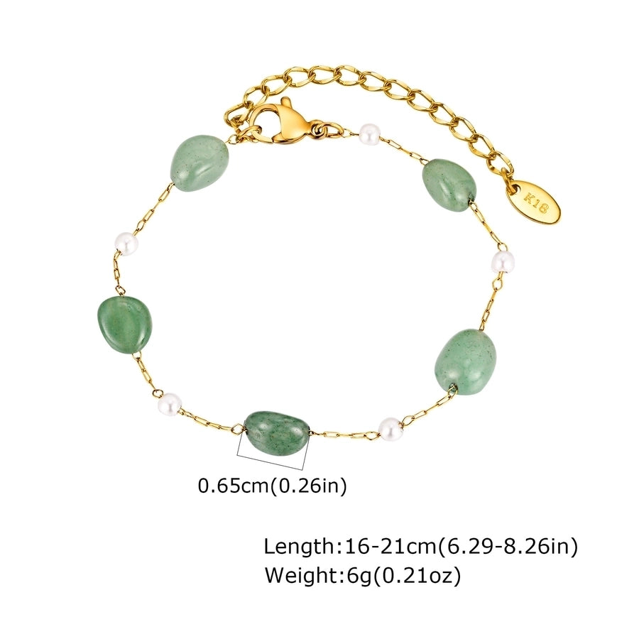 Jewelry Vacation IG Style Geometric 201 Stainless Steel Imitation jade Imitation Pearl Beaded Stainless Steel Jewelry Sets - CEJEW