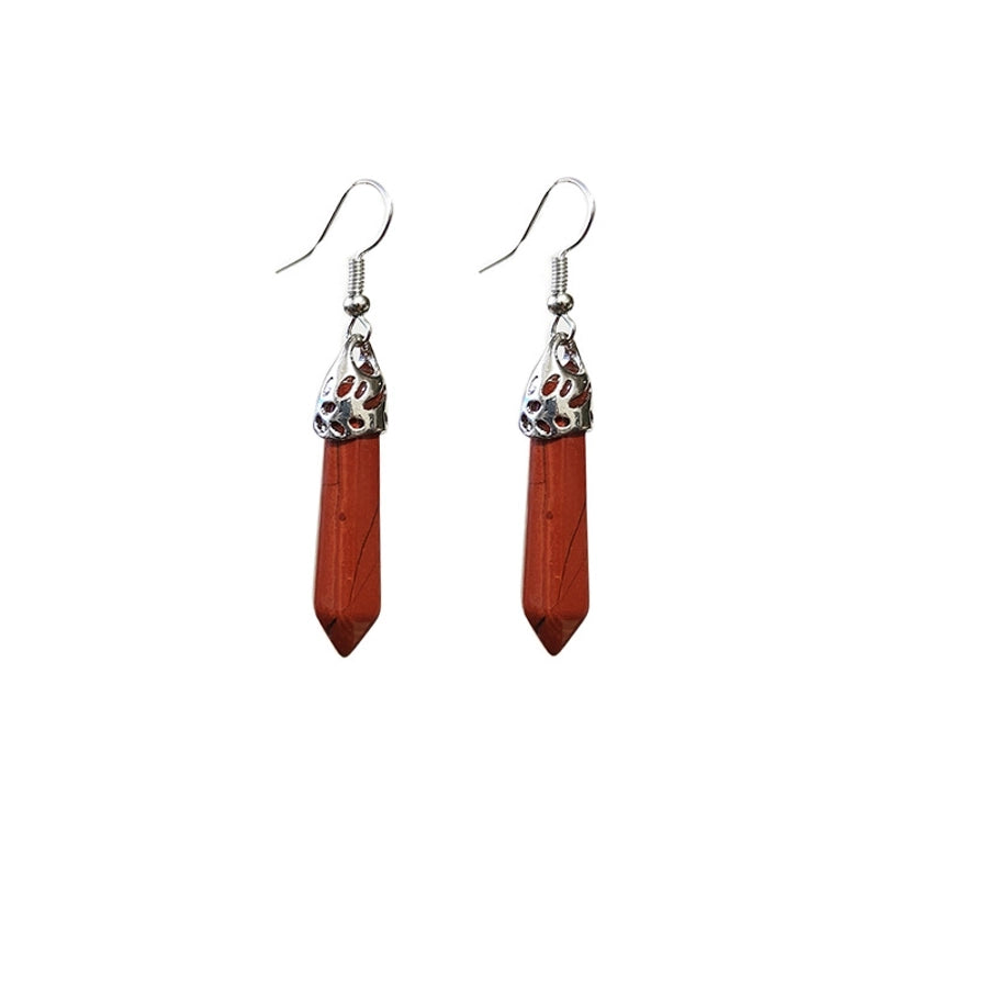 ethnic style water droplets stone drop earrings 1 pair