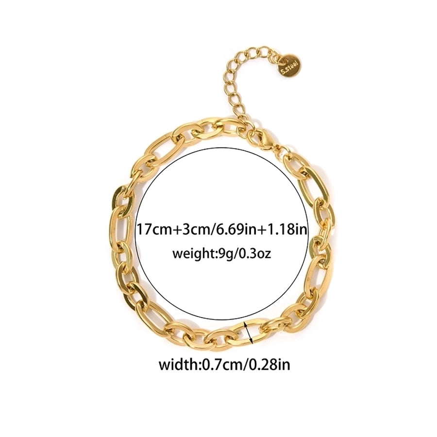 Casual Modern Style Simple Style Geometric 304 Stainless Steel 14K Gold Plated Stainless Steel Bracelets In Bulk