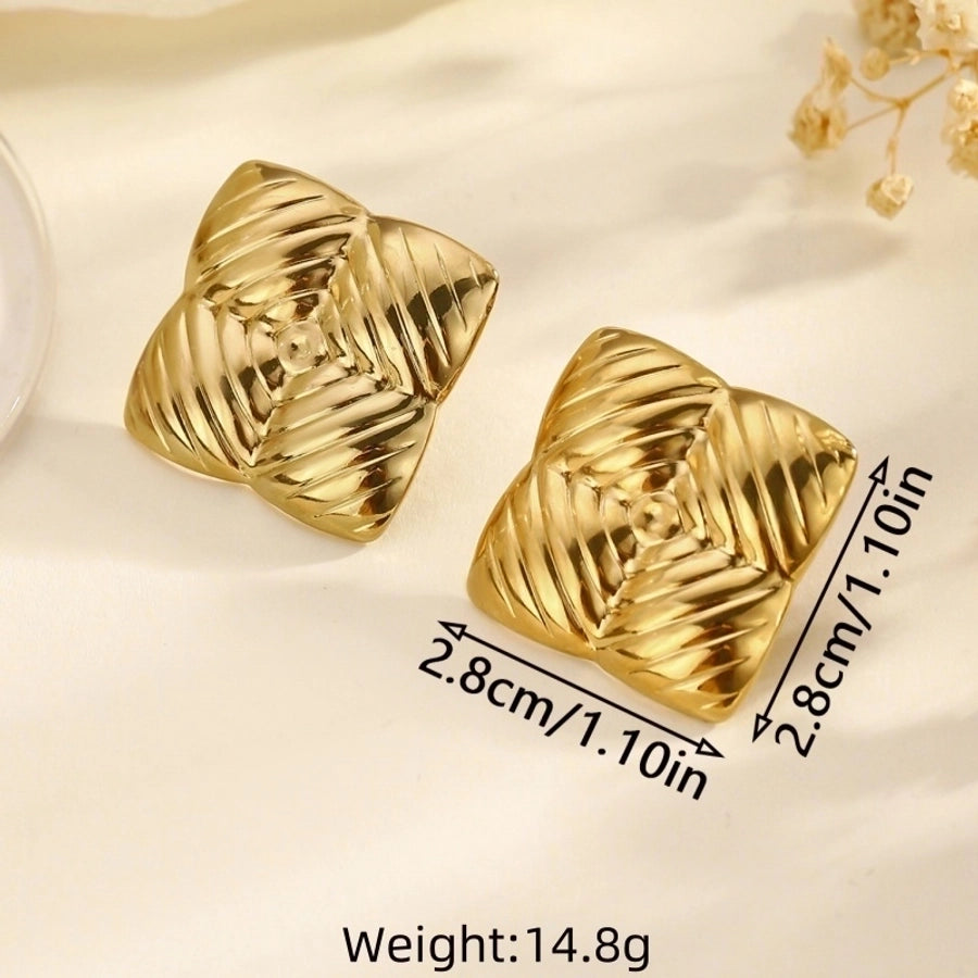 1 Pair Retro Simple Style Classic Style Geometric 304 Stainless Steel Ear Studs