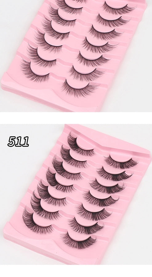 Fox System Slanting False Eyelashes Soft Comfortable Natural Dense European Style One-piece Black Stem False Eyelashes