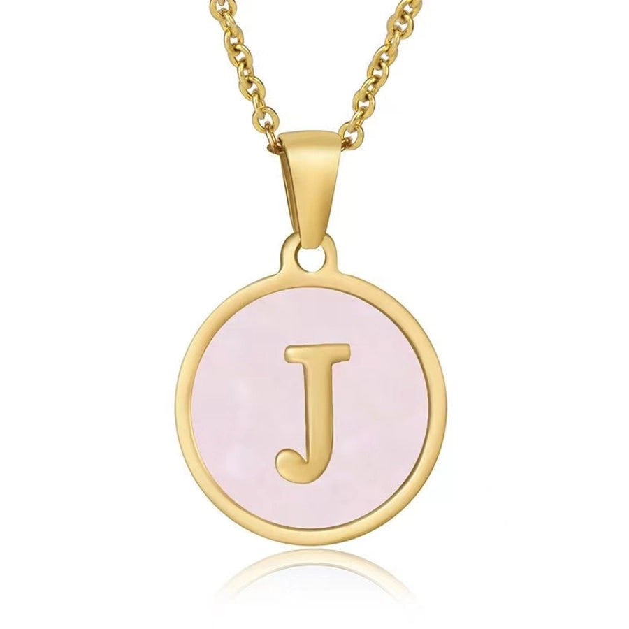 fashion letter stainless steel titanium steel chain pendant necklace 1 piece - CEJEW